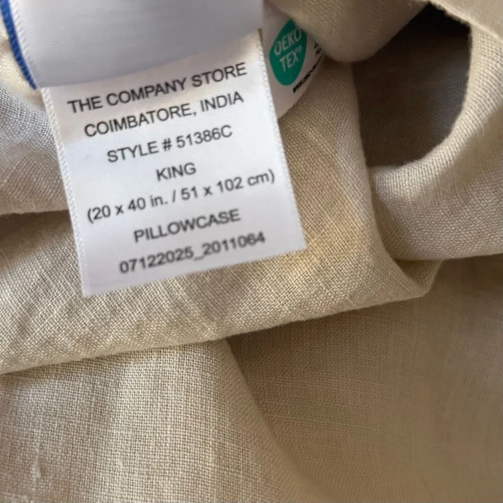 New Company Store Legends Hotel Parchment Vintage Linen King Pillowcases Set of